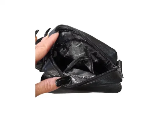 Pánska kožená taška cez rameno MARK 2 čierna 8