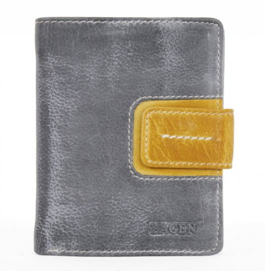 Dámska kožená peňaženka 23310 sivá + žltá