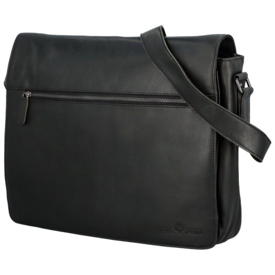 Pánská kožená taška přes rameno Farao černá 2 Pánská kožená taška přes rameno Farao černá 2