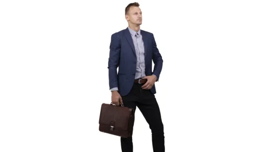 Kožená aktovka SG-27005 hnědá - reálná velikost