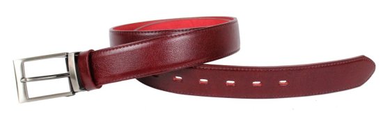UNI kožený opasek 235-020-1 bordó 2
