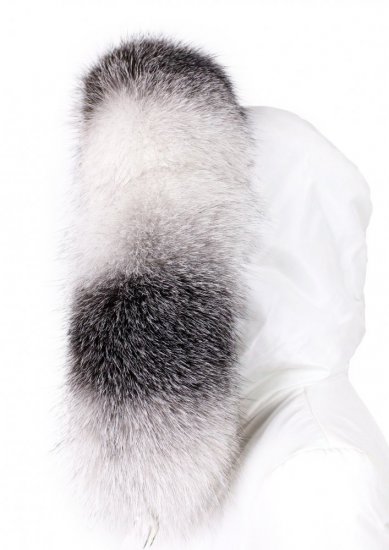 Kožušinový lem na kapucňu - golier líška bluefrost white LB 21/2 (67 cm)