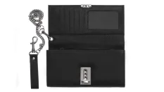 Kožená čašnícka peňaženka SG-27024 - retiazka s karabínkou a pútkom