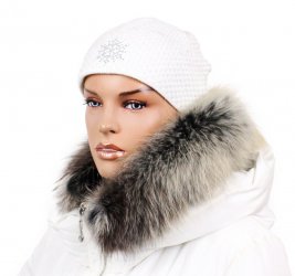 Kožešinový lem na kapuci - límec mývalovec arctic snowtop M 31/30 (50 - 55 cm)