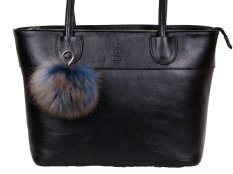 Kožušinový prívesok ku kabelke medvedíkovec modro-sivý