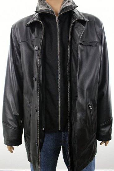 Pánská kožená bunda 1003 černá 5