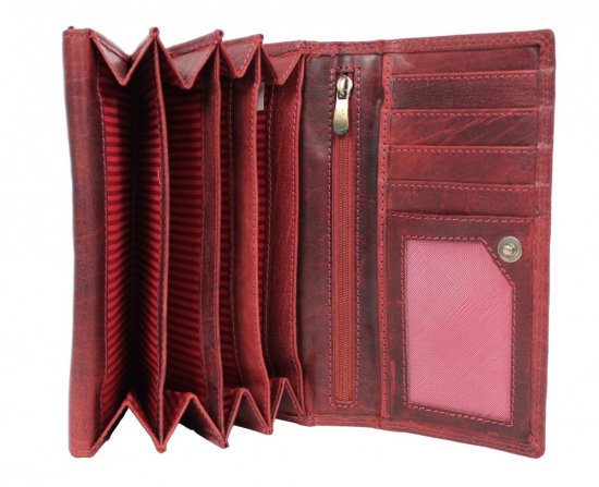 Dámska kožená peňaženka B-2509 RFID červená 3