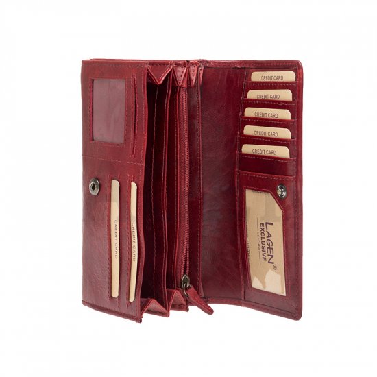 Dámska kožená peňaženka 26011/T červeno-čierna