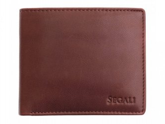 Pánska kožená peňaženka SG-27479 hnedá - predný pohľad