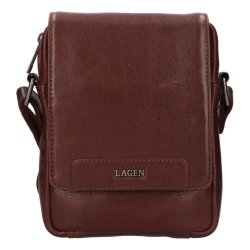 Pánská kožená taška přes rameno LG-25012 hnědá
