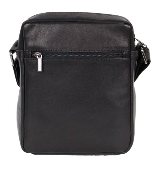 Pánská kožená taška přes rameno  MARK 2 černá - zadní strana