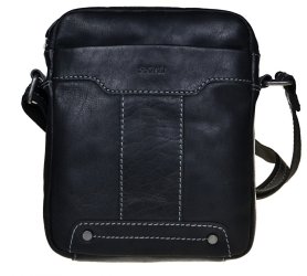 Pánska kožená taška cez rameno 225578 čierna