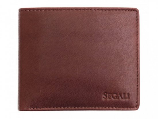 Pánska kožená peňaženka SG-27479 hnedá - predný pohľad