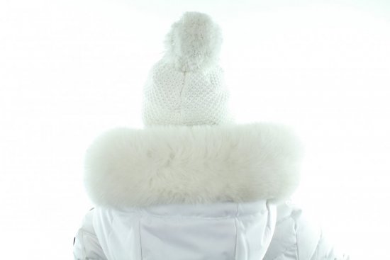 Snow-white fox fur trim on the hood L 16/7 (61 cm) 1