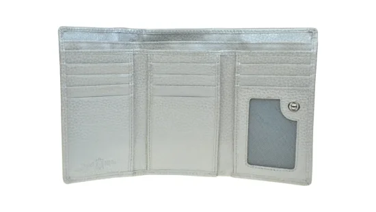 Dámská kožená peněženka SG-27074 stříbrná