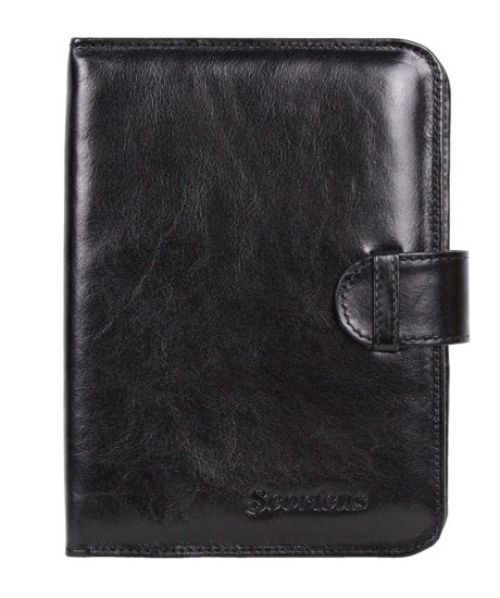 Kožený diář A5 SC Komen. černý - přední strana Kožený diář A5 SC Komen. černý - přední strana