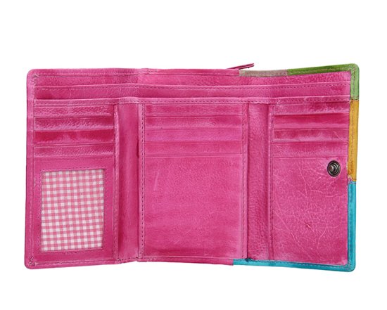 Dámská kožená peněženka LG-211/D Fuchsia MULTI