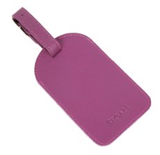 Kožená visačka na zavazadlo SG-220 fuchsia - zadní strana