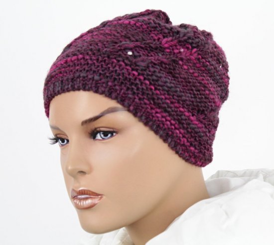 Dámská pletená čepice Capu - 392 fialová