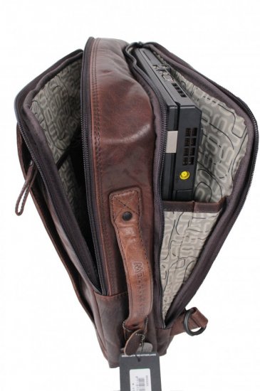 Pánska kožená taška na notebook - batoh SPIKES & SPARROW 9953001 tmavo hnedá 6