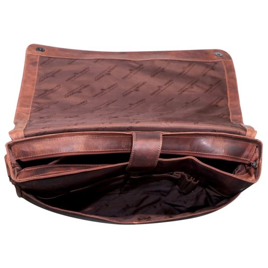 Pánská kožená taška přes rameno Farao hnědá melír - vnitřní vybavení 2