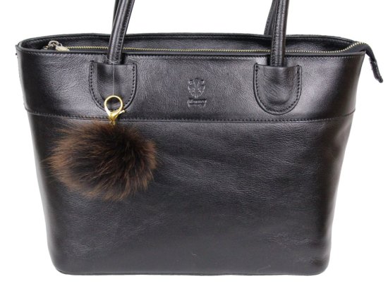 Kožešinový přívěsek ke kabelce MIX - čokoládová