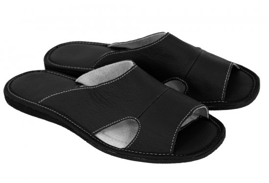 Pánské kožené pantofle Emil černé - velikost: 41