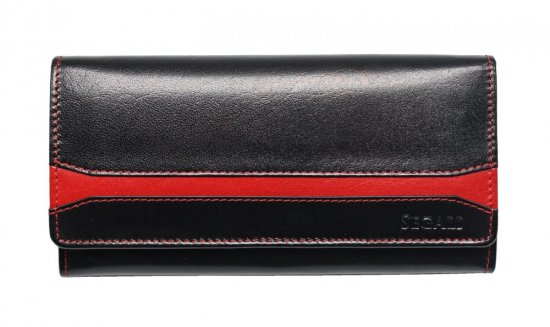 Dámska kožená peňaženka SG-22025 A čierno červená