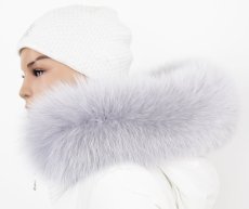 Kožušinový lem na kapucňu - líška zafír L 14/26 (65 cm) 1