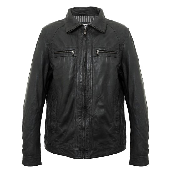 Pánská kožená bunda 8051 black