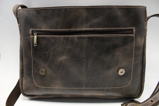 Pánska kožená taška cez rameno Scorteus 1437-01 tmavo hnedá