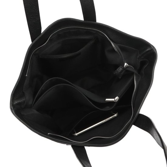 Dámská kožená kabelka FIONA černá - vnitřní vybavení