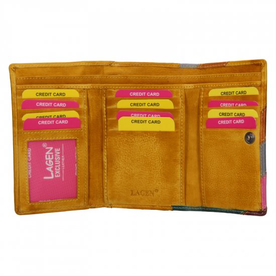 Dámska kožená peňaženka 2864-77/D žltá/multi