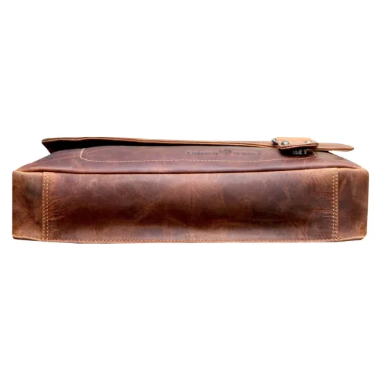 Kožená taška přes rameno UNI IGGY hnědá melír