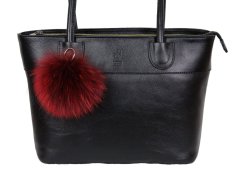 Kožušinový prívesok ku kabelke medvedíkovec bordo