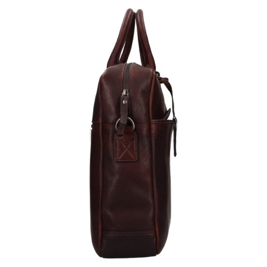 Kožená taška na notebook UNI Burkely Maxbag hnědá 4