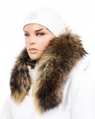 Fur trim on the hood - raccoon collar snowtop M 35/44 (71 cm)