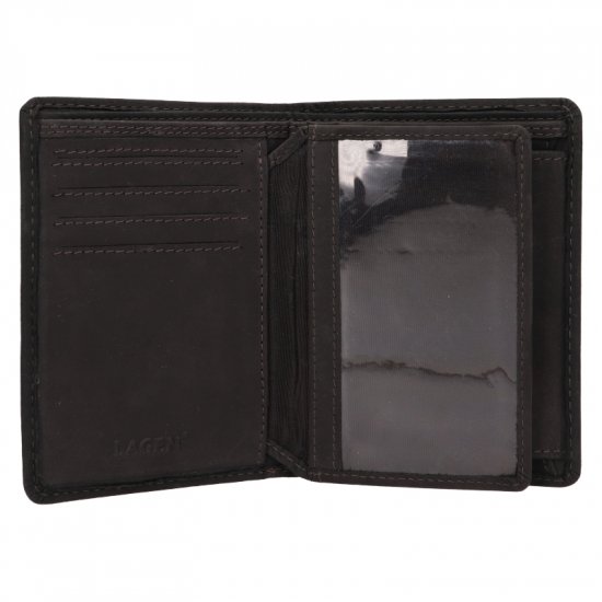 Pánska kožená peňaženka 219174 pes - čierna - vnútorná výbava
