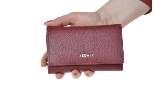 Dámská kožená peněženka SG-27074 bordo