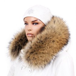 Kožešinový lem na kapuci - límec mývalovec bežový M 01/47 (83 cm)