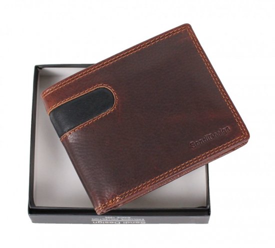 Pánská kožená peněženka D-2666 RFID hnědá 6
