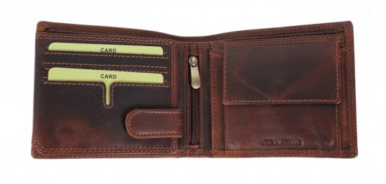 Pánska kožená peňaženka 2104W Dragon hnedá 1
