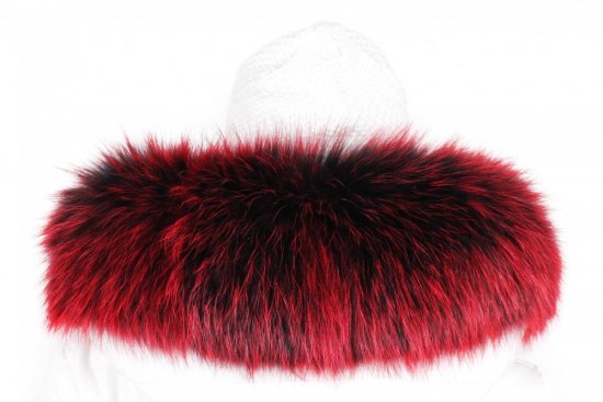 Kožušinový lem na kapucňu - golier medvedíkovec červený snowtop M 14/6 (65 cm) 3