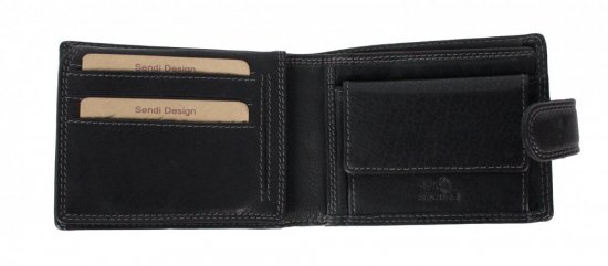 Pánska kožená peňaženka D-B201 RFID čierna 2
