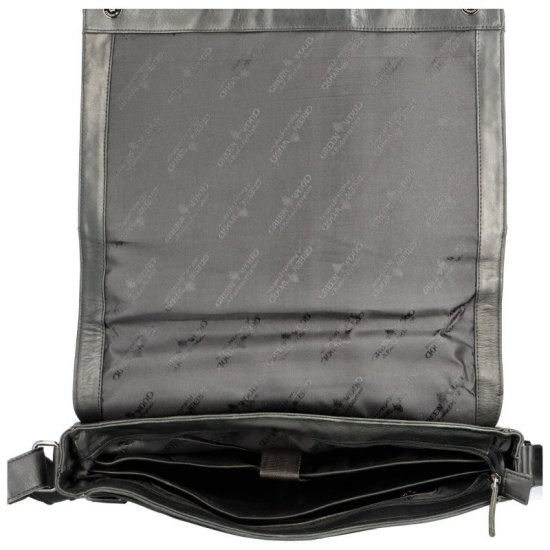 Pánská kožená taška přes rameno Farao černá - vnitřní vybavení Pánská kožená taška přes rameno Farao černá - vnitřní vybavení