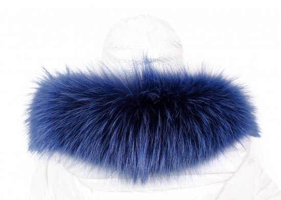 Fur trim on the hood - collared raccoon snowtop blue M 27 (65 cm) 1