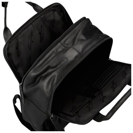 Kožený batoh UNISEX Jarin černý - vnitřní vybavení