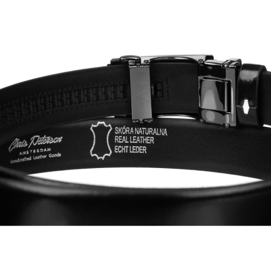 Pánský kožený opasek PETERSON PTN 2A017 černý 2