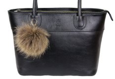 Kožušinový prívesok ku kabelke medvedíkovec béžový veľký