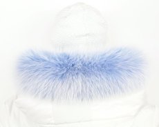 Kožešinový lem na kapuci - límec liška snowtop nebeská modř L P1/2 (60 cm) 1